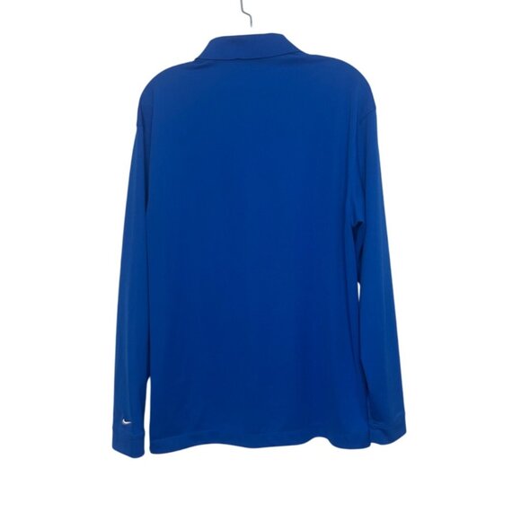 Nike Golf Dri-Fit Kalkreuth Long Sleeve Polo Shirt Mens Medium Blue Long Sleeves - Picture 2 of 8